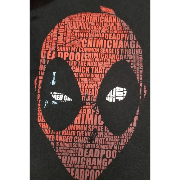 Marvel Deadpool Long Sleeve T-Shirt Tee Black Gray Red Size XL Graphics Unisex - Picture 5 of 10